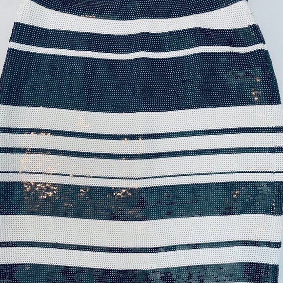 Kate Spade sequins pencil skirt Womens Size 2 black white stripe party evening - Picture 4 of 12